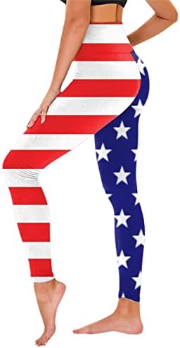 4 iulie Leggings for Women American Flag Buttery Pantaloni imprimați cu talie moale pentru antrenament yoga jambiere întinse