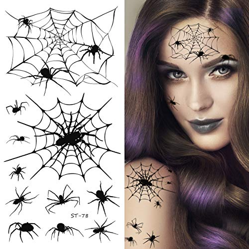 Superb® Tatuaje temporare - Spider Webs Halloween Tatuaje pentru față