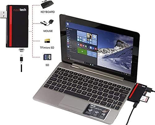 Navitech 2 în 1 Laptop / tabletă USB 3.0 / 2.0 Adaptor HUB / intrare Micro USB cu cititor de carduri SD/Micro SD Compatibil cu HP ChromeBook 11 G4 EE 11.6