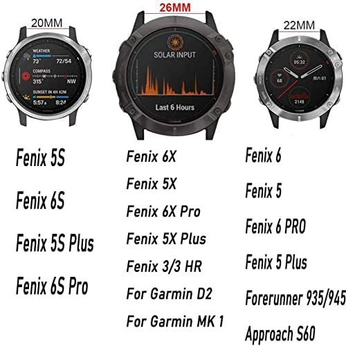 KOSSMA 26 curele de bandă de 22mm pentru Garmin Fenix ​​5 5x Plus 3 3 HR 6x 6 6S S60 MK1 Watch Rapid Rapid Silicon Easyfit