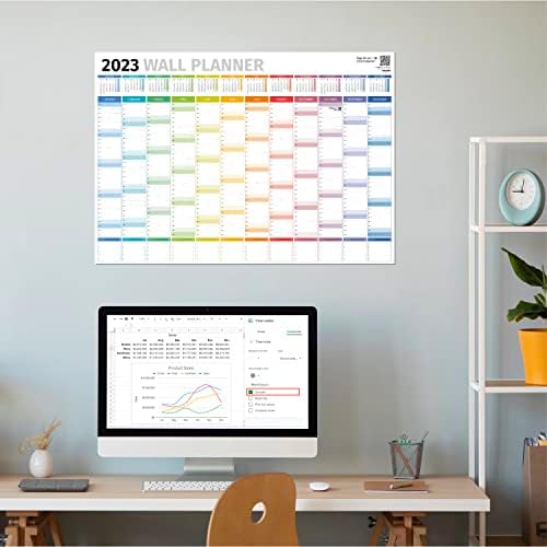 Planificator de perete 2023 - Calendar de perete Planificator de 36 x de 36 x 25in pentru un an întreg - 23 Planificator școlar