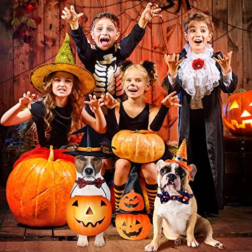 4 buc Halloween Guler pentru câine cu papion reglabil Gulere de bază pentru câini moale confortabile de Halloween pentru pisici