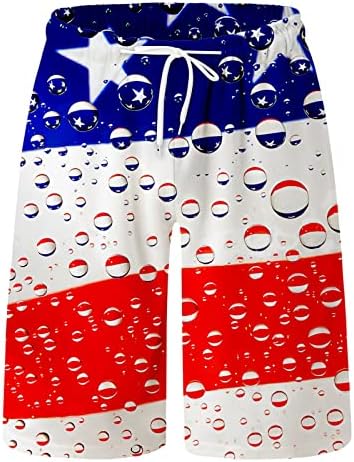 Pantaloni scurți de baie casual bărbați USA Flag Print Big și Tall Boxer Briefs Swimsuits Stretch Patriotic Hide Wear Pantaloni