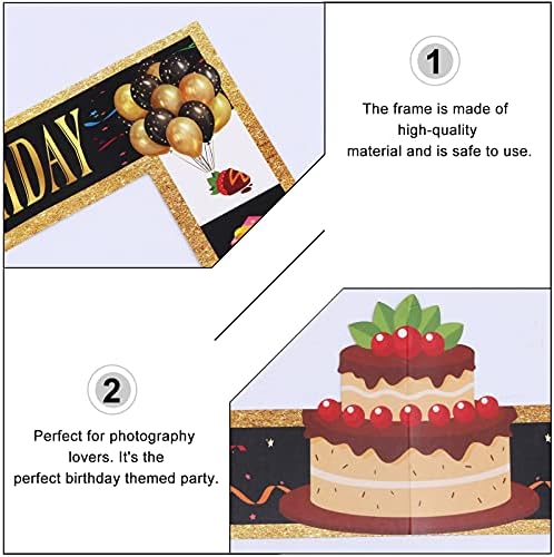 Rame foto negre amosfun rame foto hârtie pentru copii pentru ziua de naștere poza de zi cu rotație neagră