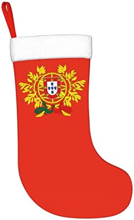 Emblema națională cu tăietură a Portugaliei de Crăciun pentru Crăciun Classic Clasic de 18 inci șemineu Sock Bătrânit