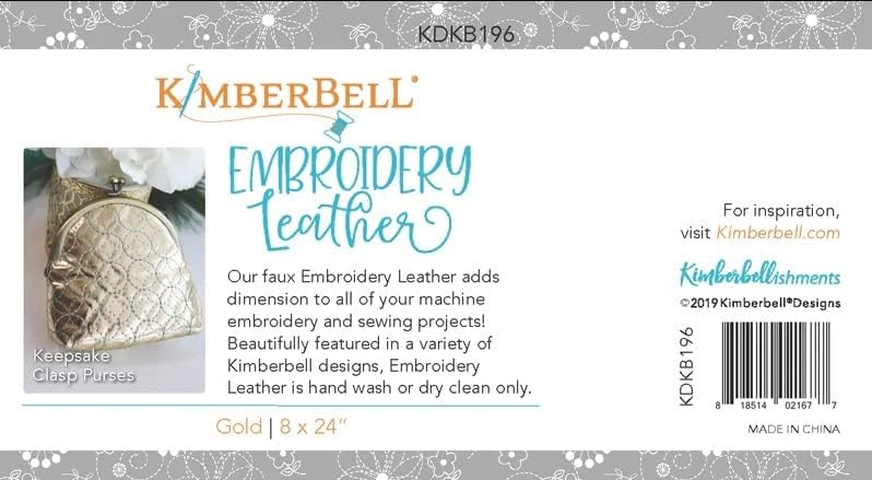 Kimberbell broderie piele foaie-Rose Gold KDKB182, 1 buc, Dimensiune 8 în x 24 în, ușor cusute, culori asortate disponibile,