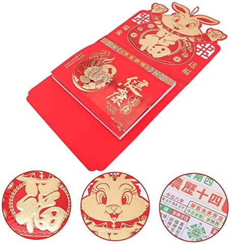 Yarnow 2pcs Anul Calendarului de iepure Decor chinezesc Cadouri chinezești chineză Decor Chineză Calendar tradițional Chineză