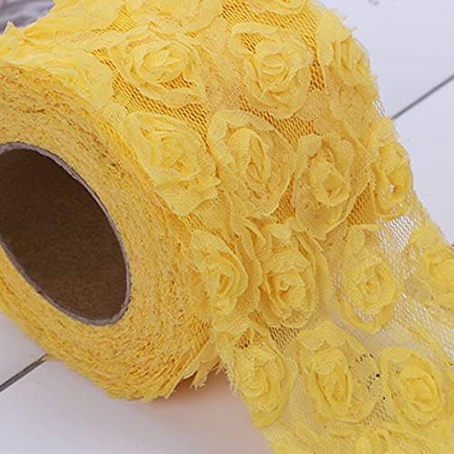 5 metri țesătură cu panglică din dantelă de trandafiri dulci 3d flori de chiffon brodat DIY Crafts Crafts Birthday Birthday