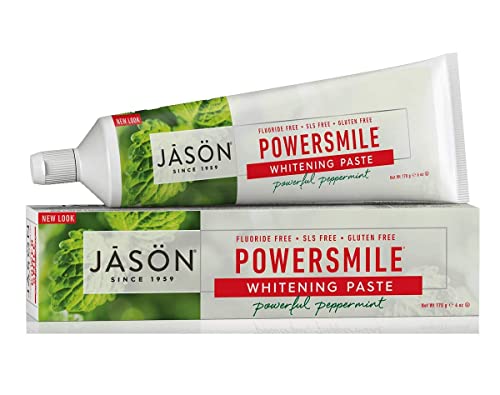 Pastă de dinți JASON Powersmile Whitening, mentă puternică, 6 oz fiecare