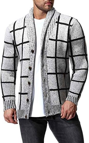 Coat de toamnă pentru bărbați, lucru deschis modern cu mânecă lungă cardigan pentru bărbați iarnă cu cablu solid tricot pulover