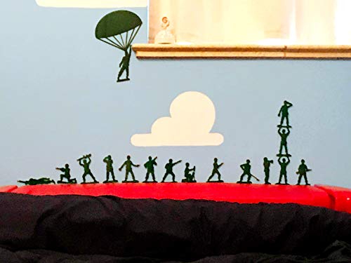 Set de 18 bărbați de armată decorațiuni de perete verde acrilic pentru o cameră de poveste pentru jucării pentru copii sau