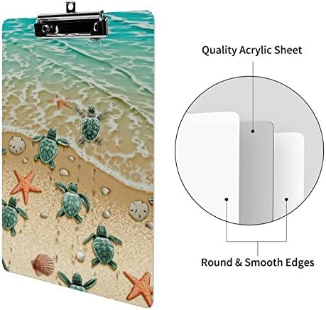 Sea Turtles moda Clipboard scrisoare dimensiune Decorative Clipboards cu profil redus de metal Clip 9 X 12.5