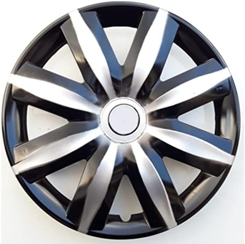 Set Copri de 4 roți acoperă 14 Inch Hubcap Argintiu-negru Snap-On se potrivește Toyota Yaris Prius