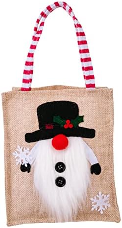 Roadoor Crăciun panza tote sac, decorat cu Gnome Ornament bomboane sac de pluș fără chip Papusa broderie Crăciun umăr sac o