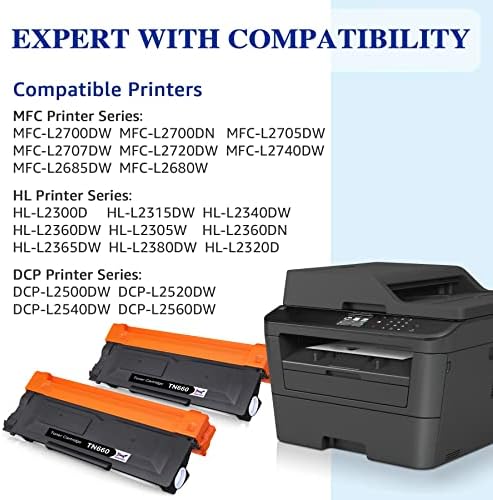 Halofox compatibil cartuș de Toner pentru Brother TN660 TN-660 TN-630 TN630 pentru Brother MFC-L2700dw HL-L2300dw HL-L2360dw