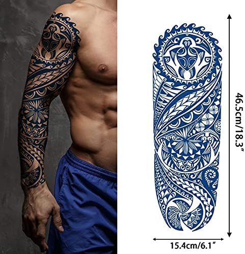 Aresvns tatuaje semi-permanente cu mânecă pentru bărbați și femei, tatuaj temporar realist pe braț,tatuaje false mari de culoare