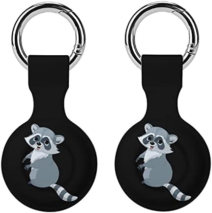 Cute Cartoon Raccoon husă de protecție compatibilă pentru Airtag Anti-Lost Locator Holder pentru portofel Bagaje guler pisică