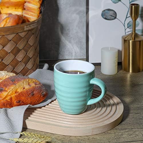 Cupa de cafea ceramică COMSAF Set de 6, 15 oz Cupa de ceai de cafea mare pentru casă pentru birou, cană de porțelan cu mâner