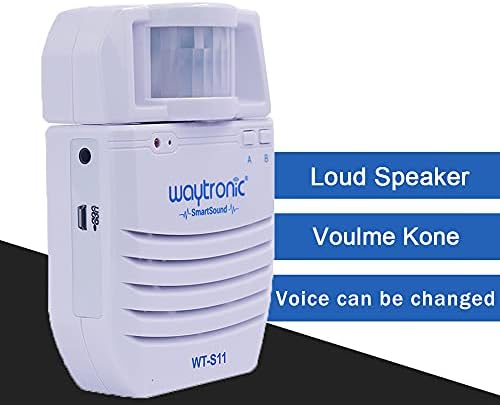 Waytronic PIR Senzor de mișcare cu infraroșu activat Difuzor player de sunet activat cu detector de mișcare de alarmă audio