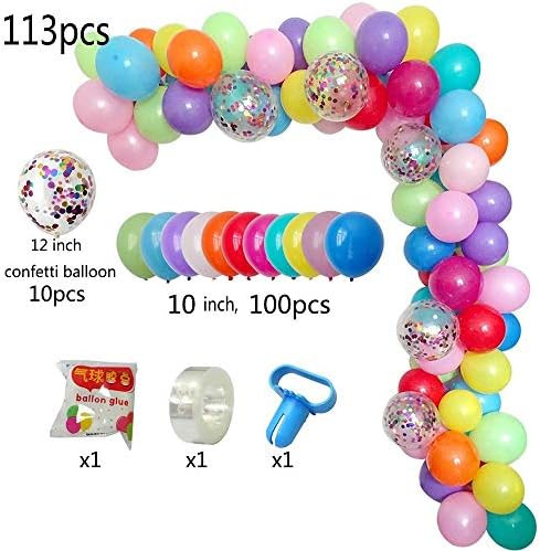 DIY Balloon Arch & amp; Garland Kit, 113pcs set de decorare baloane de petrecere, baloane colorate Confetti & amp; baloane