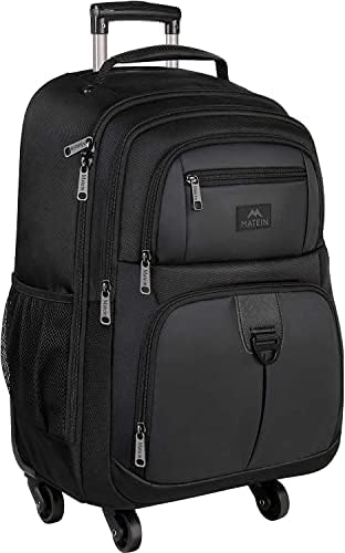 Rucsac cu role, geantă mare pentru laptop de călătorie de 18 inchi cu 4 roți pentru adulți, pachet de bagaje cu valiză cu roți