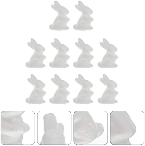 ABOOFAN 10buc spumă Bunny forma modelare Styrofoam polistiren Craft spuma iepure pentru nunta petrecere de Paste favoruri florale