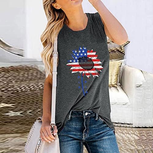 LCEPCY American Flag Tank Tank for Women Casual Casual fără mâneci Tees Modelate 2023 Summer Out Vest Shirts Bluze