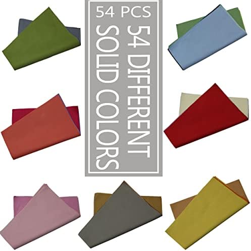 OZXCHIXU 54pcs Culoare solidă Tesatura Bumbac grăsime sferturi 9.8 X9. 8 pătrate Tesatura pachete pentru DIY cusut Scrapbooking