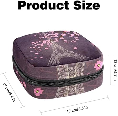 Geanta de depozitare a șervețelului sanitar, geanta cu pachete, pungă de tampon, geantă de machiaj mic, model de flori roz