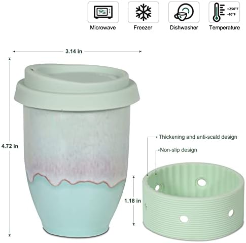 Cupa de cafea reutilizabilă supimugs, se poate potrivi cu accesorii de bricolaj cana de călătorie ceramică, unic pentru a merge cană, cana de cafea portabilă cu capac, mașina de spălat vase cu microunde în siguranță 8oz