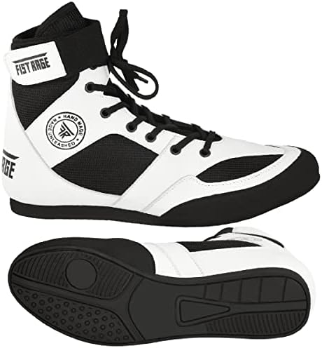 FISTRAGE Pantofi de box din piele Kick Fighting Training Mesh Unisex Pro bărbați și tineri autentic Light Weight Boot / Pantofi