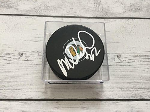 Michal Rozsival a semnat cu autograf Chicago Blackhawks Hockey Puck a-autografe NHL pucks
