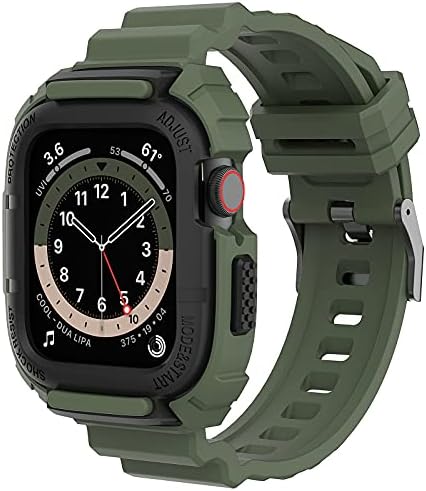 Benzi Loxoto compatibile pentru Apple Watch 45mm 44mm 4, carcasă rezistentă la șocuri cu curea TPU curea de protecție militară