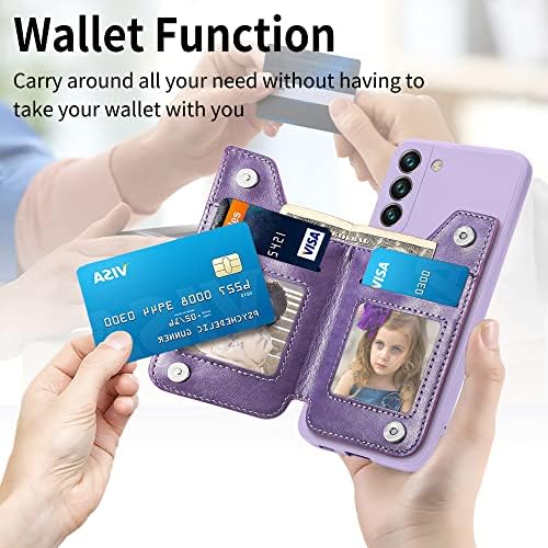 Ysnzaq fermoar portofel caz pentru Samsung Galaxy S23 + Plus 6.6, PU piele pliere card Magnetic titularul telefon acoperi pentru