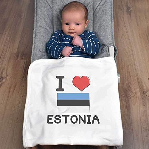 Azeeda 'I Love Estonia' Cotton Baby Planket / Shawl