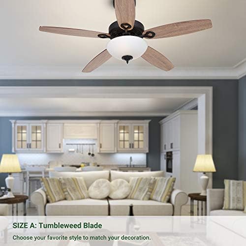 Ventilator de plafon Soltronics 52 inch cu ventilator de plafon LED ușor și la distanță cu bec slab reversibil Kona Marple/Tumbleweed