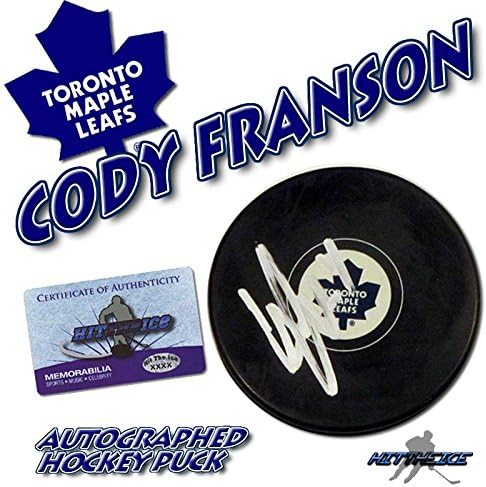 CODY FRANSON a semnat pucul TORONTO MAPLE LEAFS cu COA nou 3 - pucuri NHL autografate