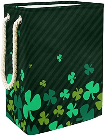 Inhomer spălătorie împiedică St Patrick ' s Day trifoi frunze model pliante coșuri de rufe firma de spălat Bin haine depozitare