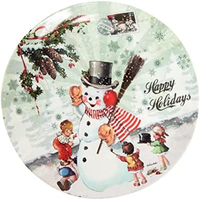 Gallerie II Crăciun fericit Snowman Platter Green
