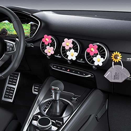 3 buc Flower Air Vent Clipuri, drăguț Daisy auto odorizante guri de aerisire Clipuri auto Difuzor Vent Clip Glam Auto Interior