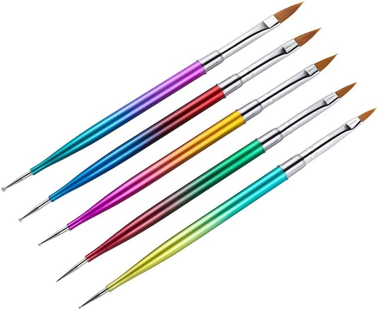 n / a 5pcs / Set Nail Art Dotting pictura Pen gel acrilic desen sculptură linie perie Instrumente 2 moduri Manichiura DIY instrument