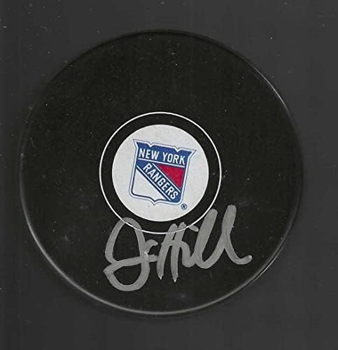 Jim Hiller a semnat pucul New York Rangers - pucuri NHL cu autograf