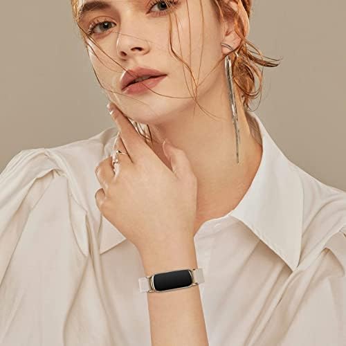 Everact compatibil cu banda Fitbit Luxe, curea subțire din piele, bandă de înlocuire a mâinilor reglabile pentru mână pentru