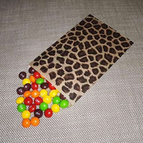 Cutebox Leopard/Cheetah Baguri cadou cu hârtie plată 300 CP pentru mărfuri, meșteșuguri, favoruri pentru petreceri, tranzacții,