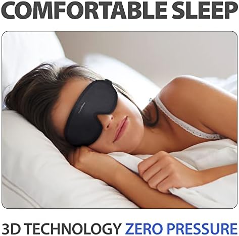 Masca de somn PQ 3D pentru traverse laterale - Masca de somn de blocare a luminii conturate pentru femei și bărbați, acoperire
