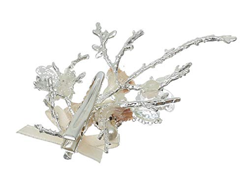 Samky 1 pereche bouque fluture panglică alabaster clipuri de păr de cristal opal - aur T1255