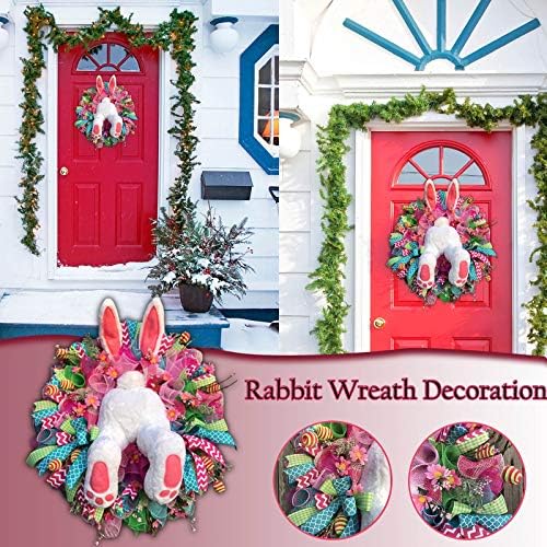 Coroană sezonieră de Paște Bunny Butt cu urechi Denumitori Bunny Forma de decor drăguț Ornamente mici