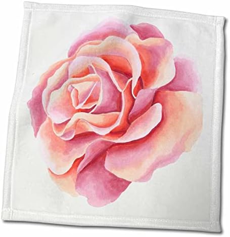 3drose Anne Marie Baugh-acuarelă - destul de roz acuarelă floare de trandafir-prosoape