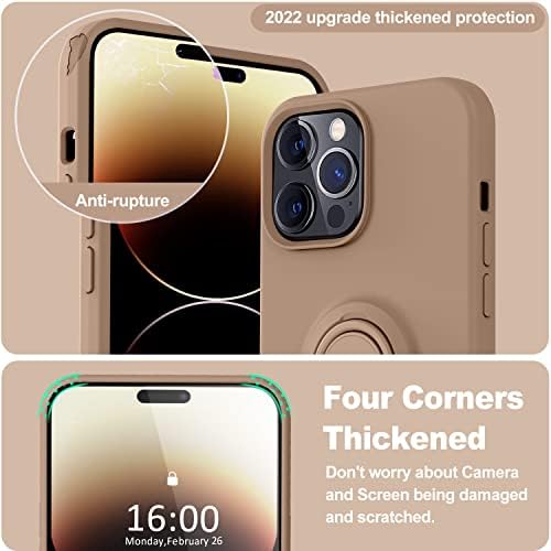 Chezeal compatibil cu iPhone 14 Pro Max Carcasă 6.7inch, [Bulit-in 360 ° Suport de inel rotabil] [Anti-zgârietură microfibră