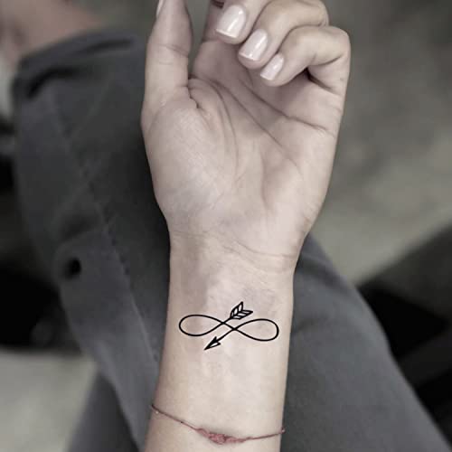 Autocolant de tatuaj temporar cu săgeată Infinity - Ohmytat